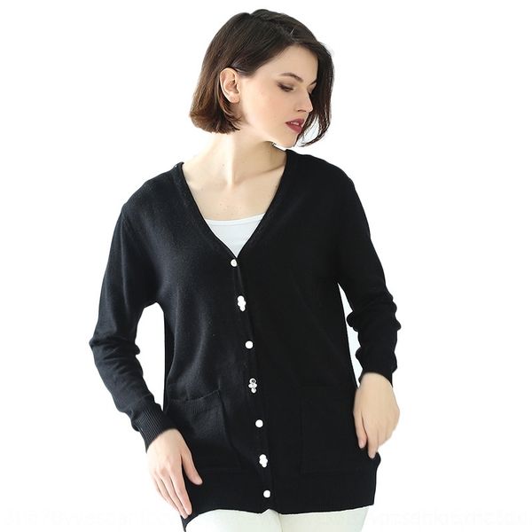 

dvbe1 sweater spring and winter women's fattening and increasing fashion cotton elastic solid color warm nail bead cardigan autumn swea, White;black