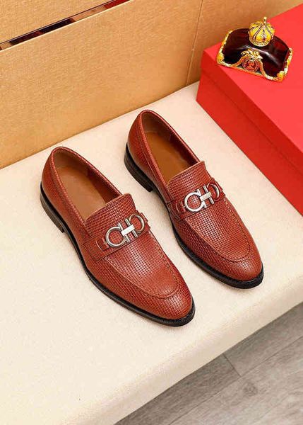 

men formal business brogue shoes men's brand dress male casual genuine leather wedding party loafers size 38-45, Black