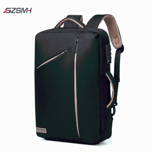 

men bag multifunction anti-theft business briefcase waterproof luxury backpack black hand bag with password lock travel laptop