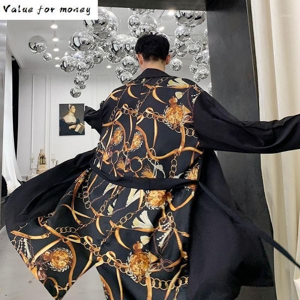 

windbreaker male sunscreen men fashion casual cardigan jacket windbreaker outerwear thin long trench coat men streetwear hip hop1, Tan;black