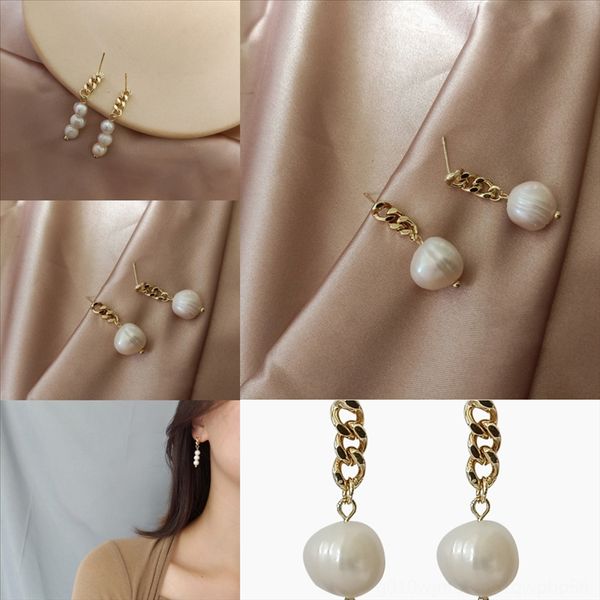 

wf3e bee pearls long brand designer luxury jewelry pendientes earring display white stand statement earrings for women, Golden