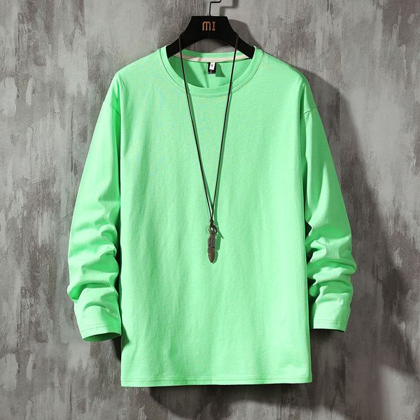 

2021 new autumn spring fashion oversized a black gray piece white tshirt long sleeve the neck shirt for man upper shirts yclp, White;black