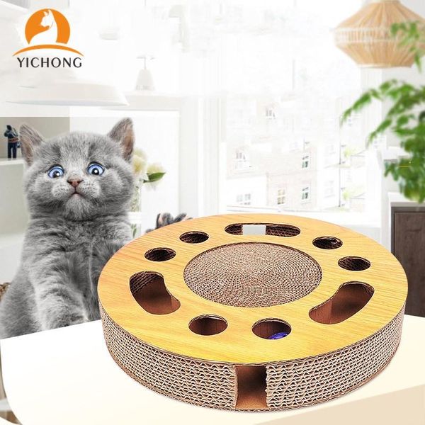 

cat toys yichong toy ball corrugated paper scratch plate claw sharpener tease turntable pet supplies yc184