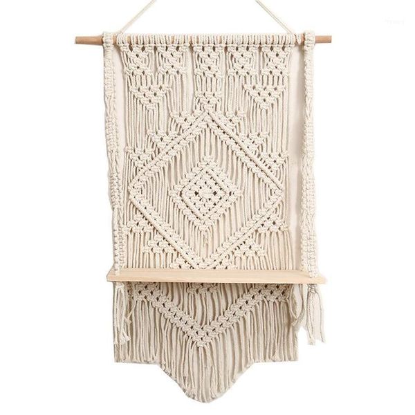 

macrame hanging planter basket wall handmade plant hanger pot tassel wooden shelf tapestry apartment dorm room decor1