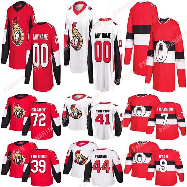 

ottawa senators jerseys 7 tkachuk 9 ryan 41 anderson 39 englund 65 karlsson 95 duchene customize any number any name hockey jersey, Black;red