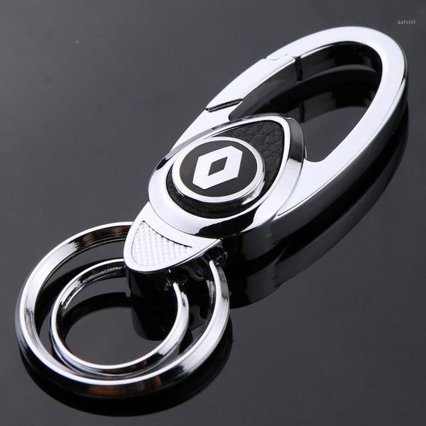 

fashoin metal+leather car keychain key chain key ring keyring for renault megane duster logan clio laguna captur car shape1, Silver