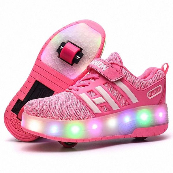 

skate light sneakers with double two wheel boy girl roller skate casual shoe with roller girl zapatillas zapatos con ruedas #tw3h