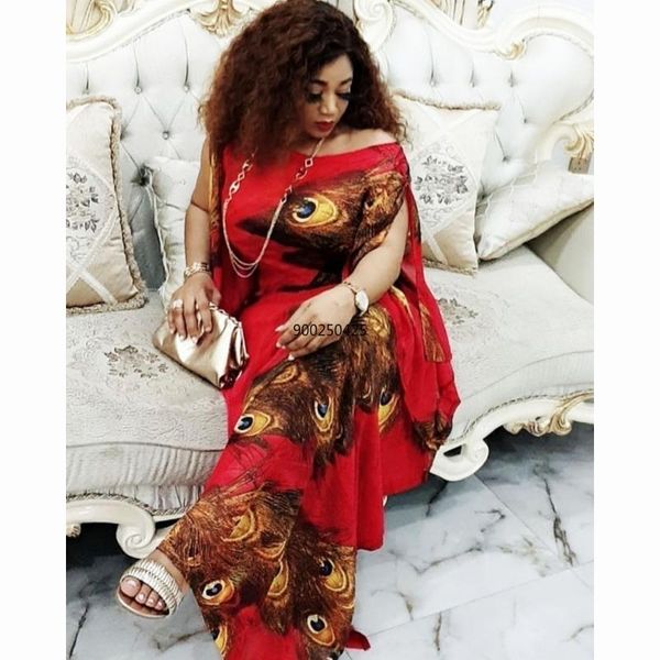 

print traditional dashiki african dresses for women plus size boubou robe africaine femme 2020 long africa dress african clothes, Red