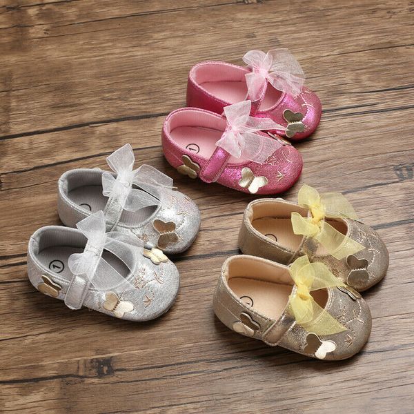 

newborn toddler infant baby girl walking princess sequins bow crib dress shose, Black;grey