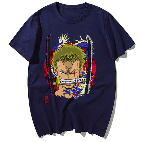 

cool japan anime one piece roronoa zoro fashion casual short sleeve hip hop tees harajuku streetwear hooded sweatshirt hoodie men t shirt