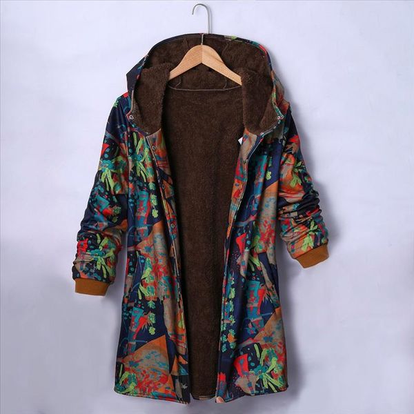 

hooded womens winter warm oversize coats cashmere fashion vintage outwear with pockets hooded female plus size coat st20, Black;brown