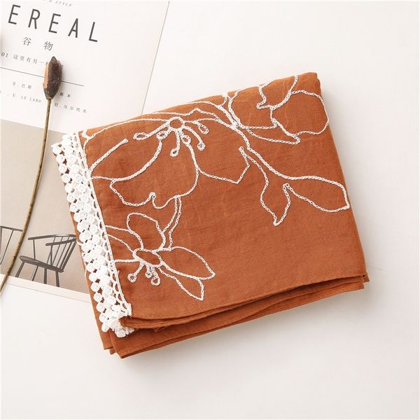 

kyqiao women head scarf female autumn spring spain style ethnic elegant long embroidery solid scarves shawl wraps y201007, Blue;gray