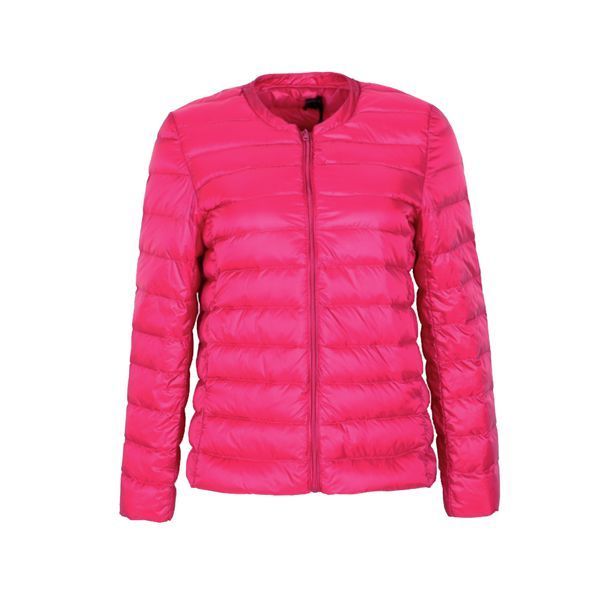 

2021 new ultra light down collarless coat with feather outwear jacket women slim female windbreaker wveo, Black