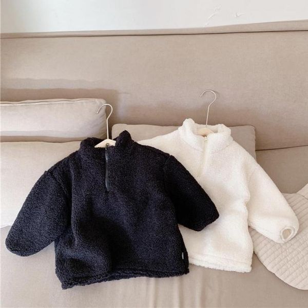 

newborn infant baby boy girl coat winter warm pure color zipper warm wool soft nap cute plush fall coat sweet clothes 201109, Blue;gray