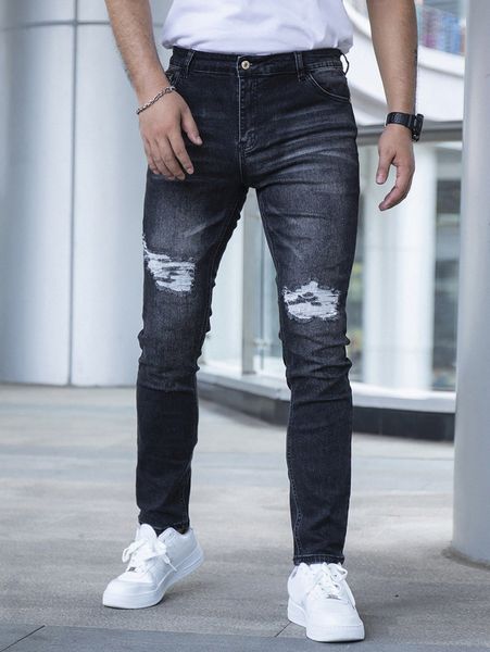 

men washed ripped jeans w6cq#, Blue