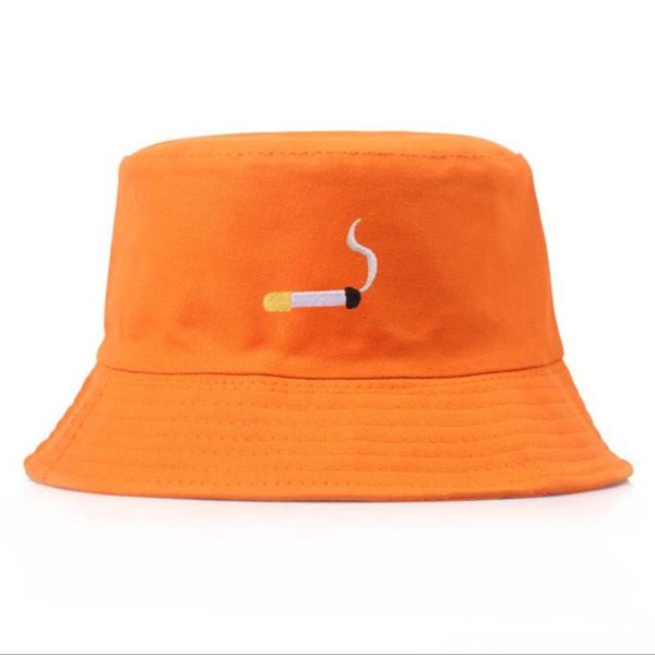 

no chill cigarette embroidery bucket hat for men women hip hop fisherman hat panama bob hat summer lovers flat bbywsg bdehome, Black;white
