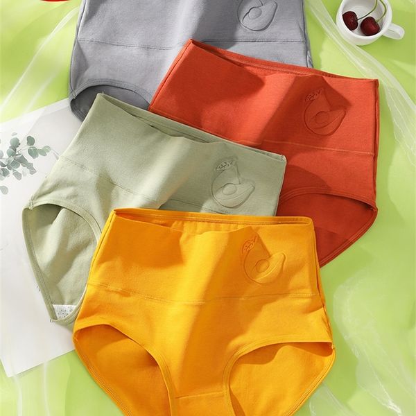 

langsha 4pcs/lot high waist panties women cotton shaperwear underwear fashion seamless briefs comfort female lingerie xxl lj200815, Black;pink