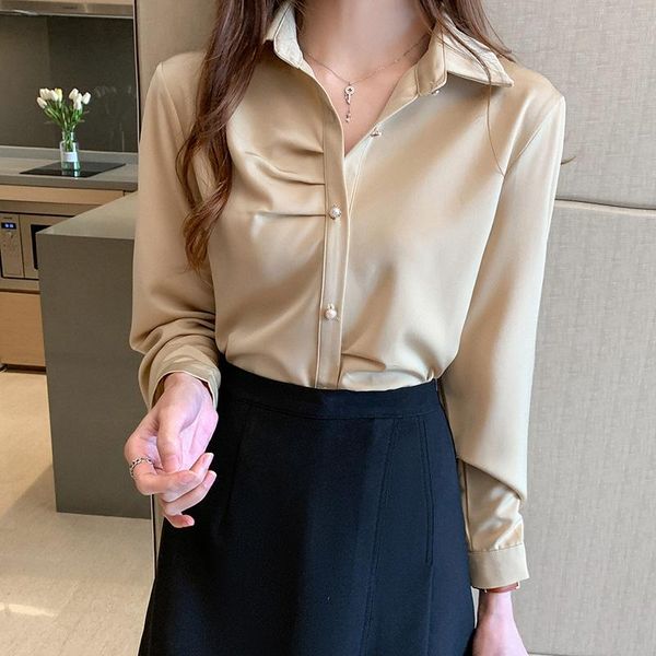 

women's blouses & shirts coigarsam office lady full sleeve shirt womens spring women white lake blue apricot 586