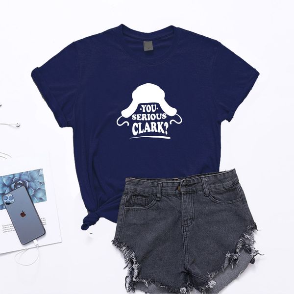 

lh20430 21ss new women's fashion you serious clark hat printing casual all-match round neck t-shirt women, White