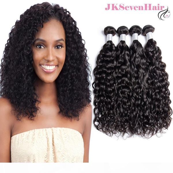 

100% malaysian virgin human hair bundles 4pcs 10a grade water wave peruvian indian remy hair weaves with natural black color