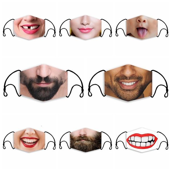 

designs pattern face mouth 8 printing 3d dust-proof anti-fog pm2.5 filter breathable washable protective masks ewe993