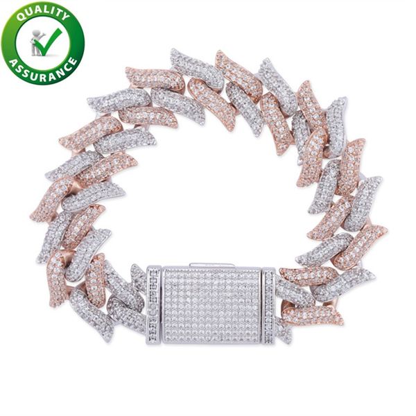 

luxury designer jewelry mens bracelets hip hop diamond tennis bracelet bing iced out cuban link chain bangle rapper rose gold silver charm h, Black