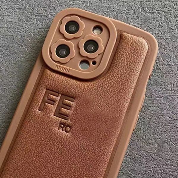 

luxury design f leather leather phone case for iphone 11 13 12 pro max xr x xs 7 8 plus cover brown black white color