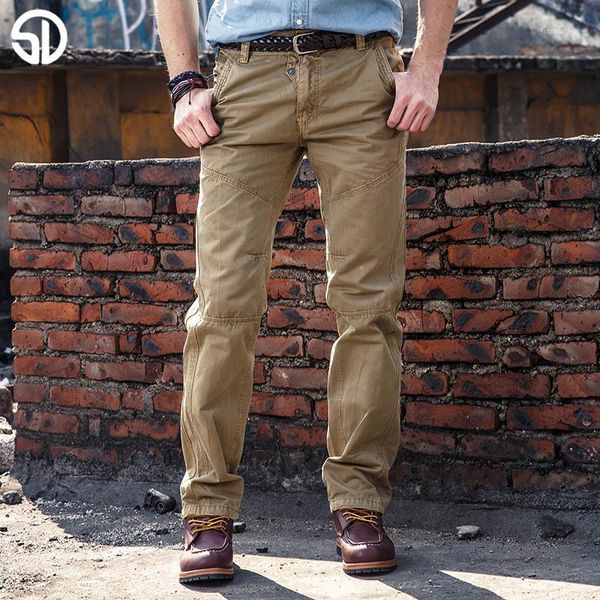 

wholesale- 2017 new men's cargo pants casual trousers cotton pants mens trousers spring new arrive big size k0131, Black