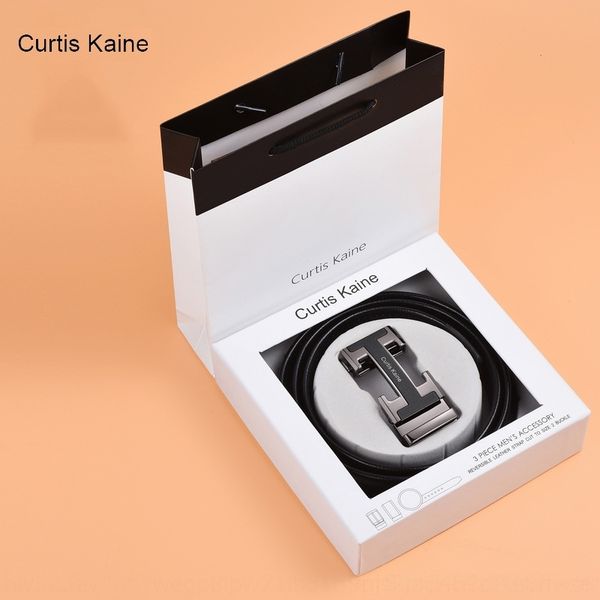 

k7mlh ck belt automatic rgsum cowhide men's men's box business gift boxbelt 2019 new counter gift box business, Black;brown
