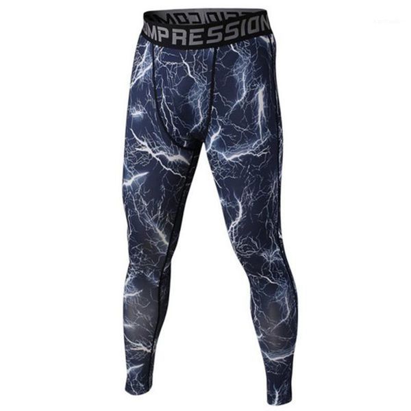 

running pants men compression leggings base layer fitness long tights camo print sport trousers quick dry jogging legging1, Black;blue