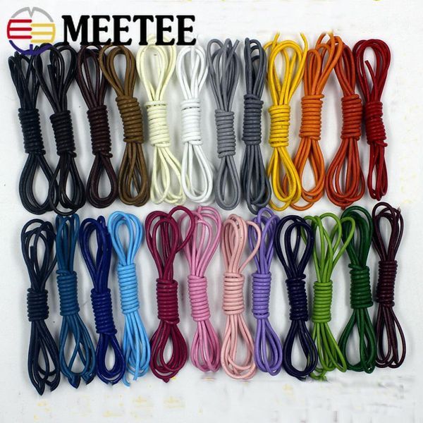 

yarn meetee 10meters 2mm round real cowhide color leather cord bracelet braided decoration rope diy pendant accessories1, Black;white