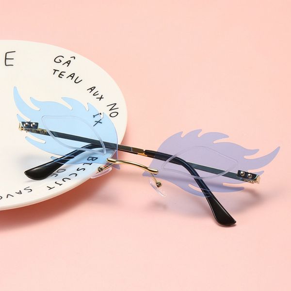 

sunglasses flame fashion women fire men brand design rimless mirror eyewear luxury trending narrow sun glasses streetwear