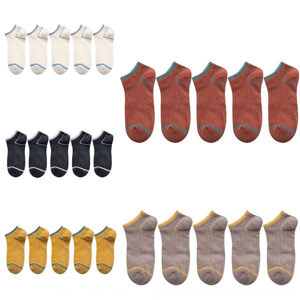 

fyrpe 5 pairs socksboat seasons spring breathable autumn winter sweat short men's absorption deodorant cotton and boat socks four socks, Black