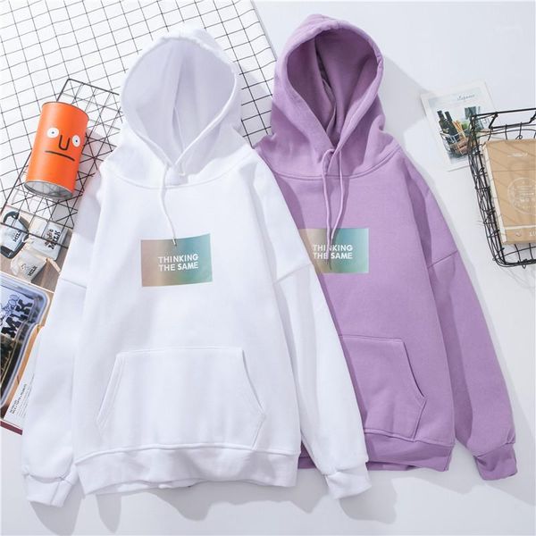 

winter thicken keep warm women sweatshirt white casual letter kawaii oversized hoodies harajuku fashion korean style female1, Black