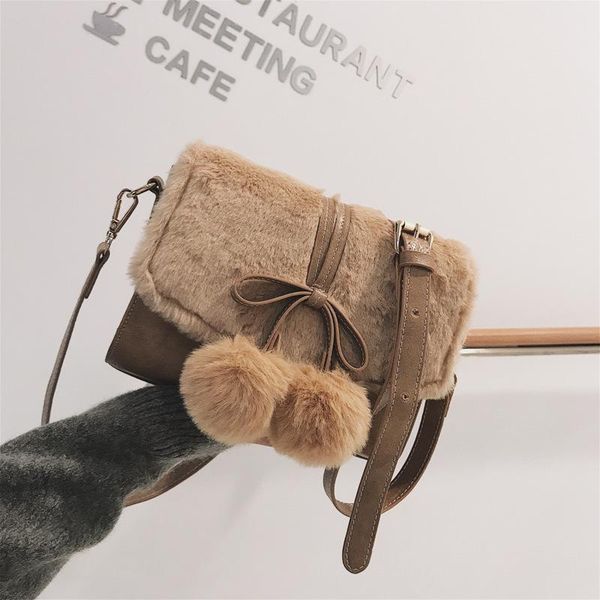 

shoulder bags small bag women 2021 fashion plush messenger wild on the
