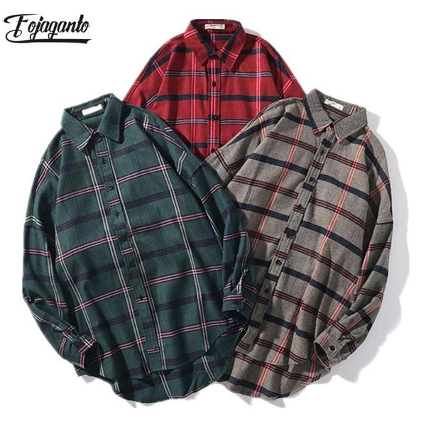 

fojaganto spring new men plaid shirts casual brand men fashion shirts streetwear slim fit korean long sleeve shirt, White;black