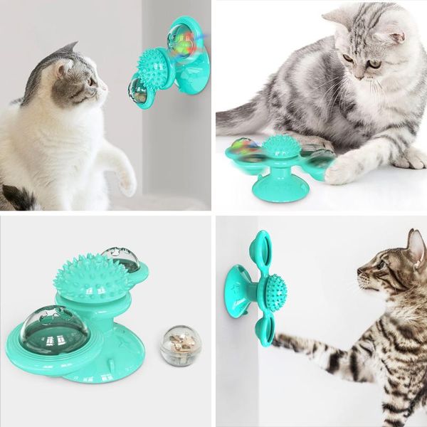 

ветряная игрушки для кошек головоломки кружение turntable с щеткой cat играть игрушки мельница котик интерактивное оборудование пет