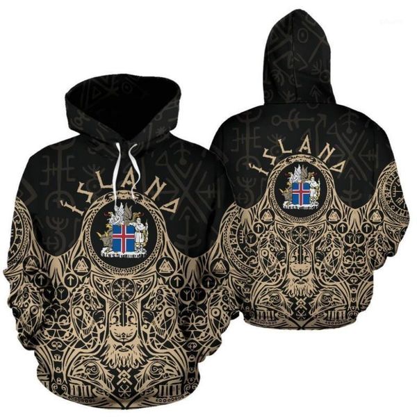 

2020 iceland coat of arms hoodie golden harajuku fashion sweatshirt and hoodies casual hoodies 1, Black