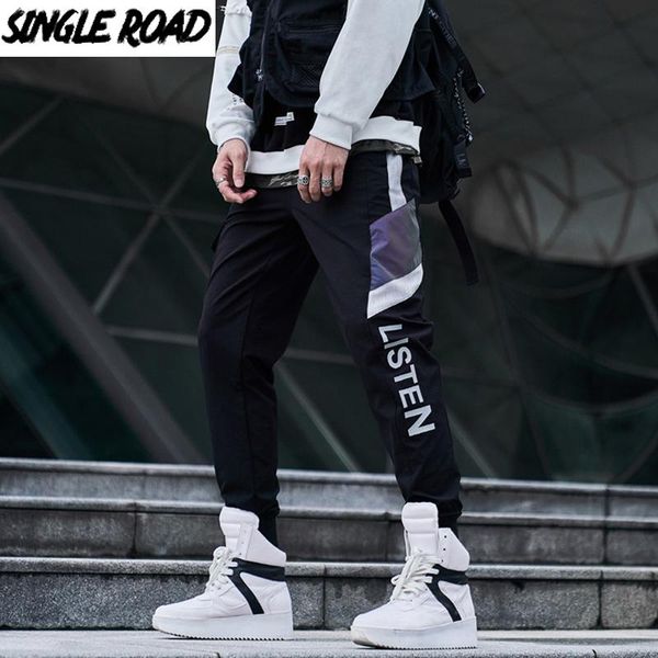 

men's pants singleroad mens sweatpants joggers men fashion 2021 black patchwork hip hop japanese streetwear trousers harem for