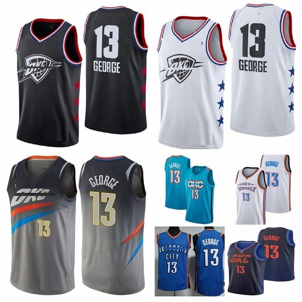 

oklahoma city thunder paul 13 george basketball jerseys high quality, Black;red