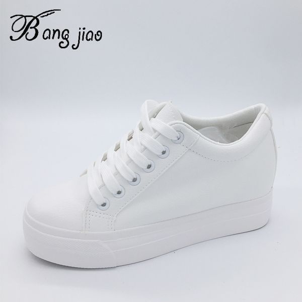 

white fashion shoes, new women's informal autumn shoes, wild high heels, 5.5cm, women's casual sports shoes, Black