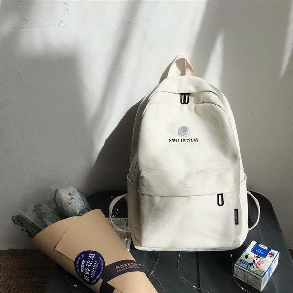 

школьные сумки девочек-подростков холст рюкзак женщины bookbags средний студент schoolbag black soft вышивание колледж легкий 2020 bbyaqu