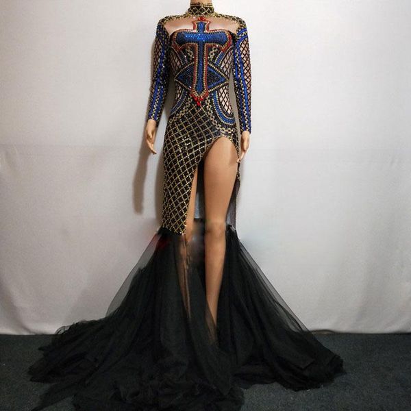 

stage wear female singer costume women jumpsuits dancers singers dj jazz dance outfit bodysuit dress performances show, Black;red