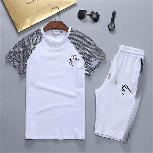 

ss mens designers sets outfits sweatshirt summer jogging suits new fashion pattern print tracksuits men short sleeve sportswear jogger suit, Gray