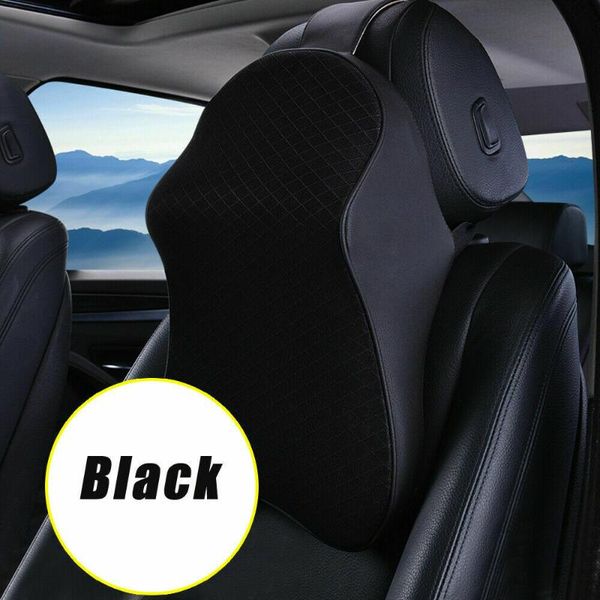 

1x car headrest pad memory foam pillow support cushion black accessory
