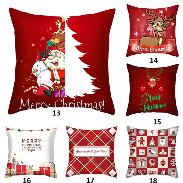 

18 styles merry christmas pillow covers winter decor micro-fibe cushion covers xmas sofa throw pillow case home car cushion covers 45*45cm