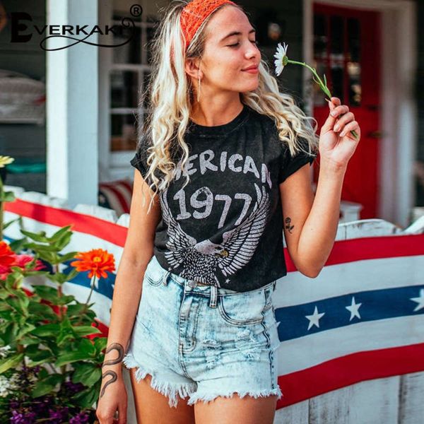 

spring selling quality summer american printed t-shirt women pb8t017a, Black;gray
