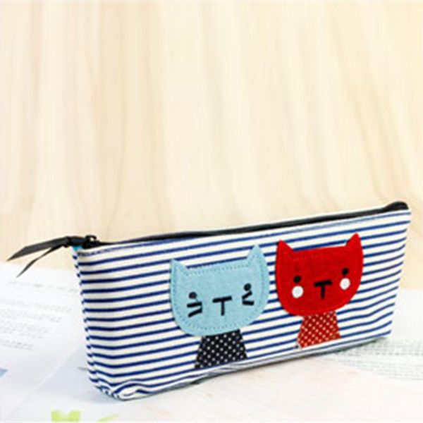 

gift zipper key coin canvas stationery student cute makeup brush school pencil bag