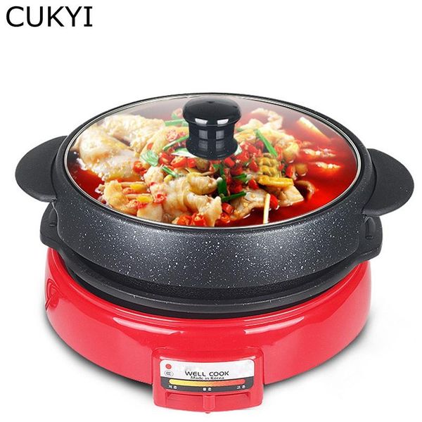 

electric skillets cukyi multifunctional chafing dish stone barbecue pot cooker 1300w two split type