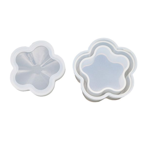 

silicone storage box heart plum blossom circular shape moulds six corners crystal mirror surface dropping glue molds 8dy l1